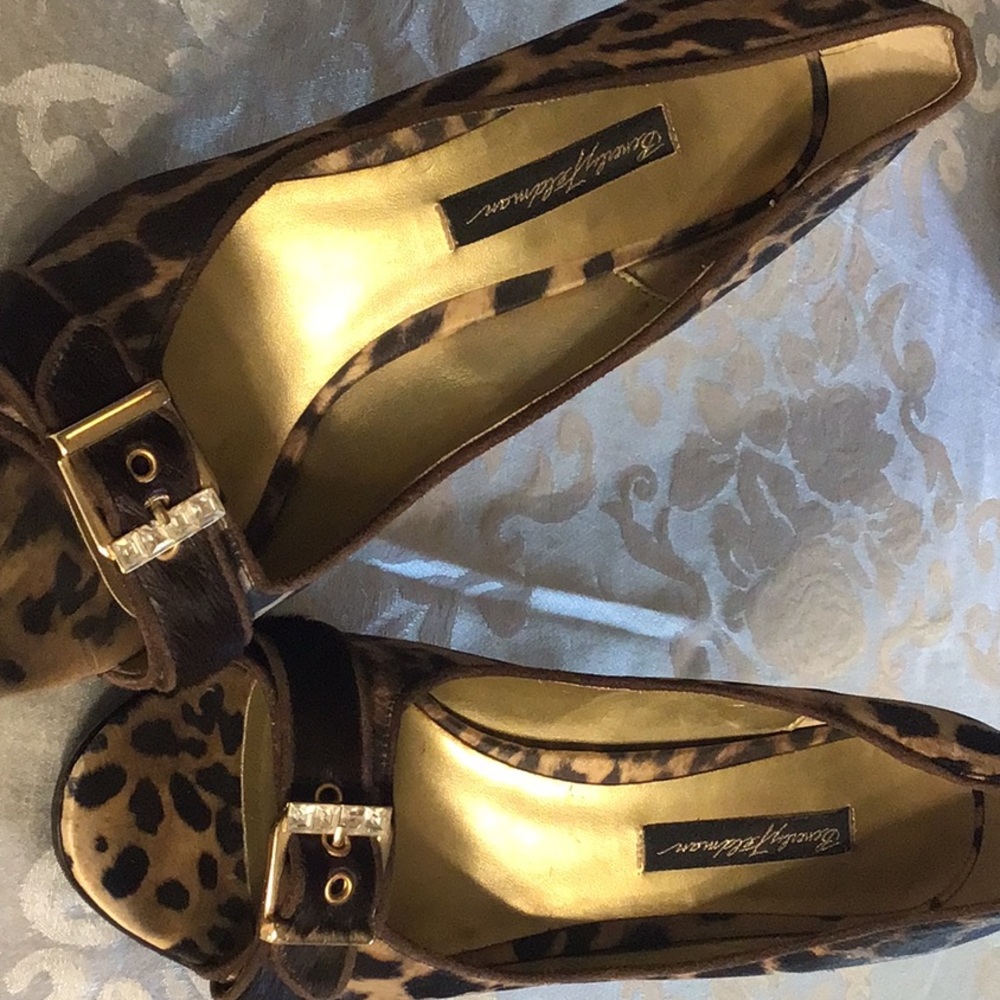 Leopard Skin Spike Heels with Bling, Animal Print Size 10 Pumps